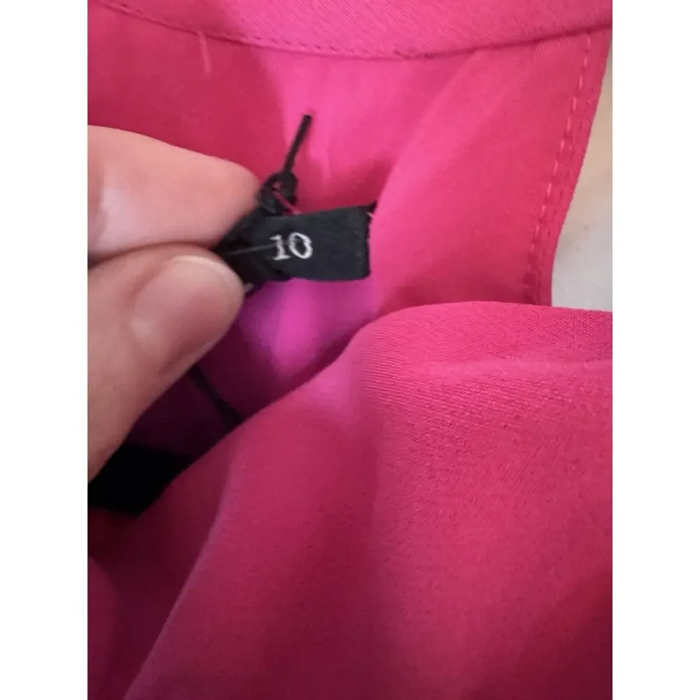 BLACK HALO Womens Hot Pink Lined Sleeveless Midi Formal Fit + Flare Sz 10 NWT